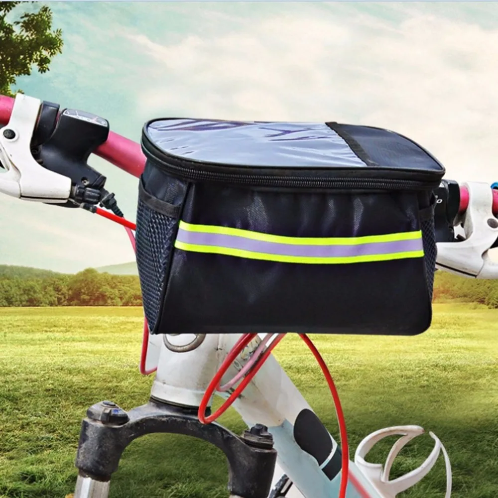 Large Bicycle Bags Capacity Waterproof Tube Handlebar Bag Outdoor Sport Q