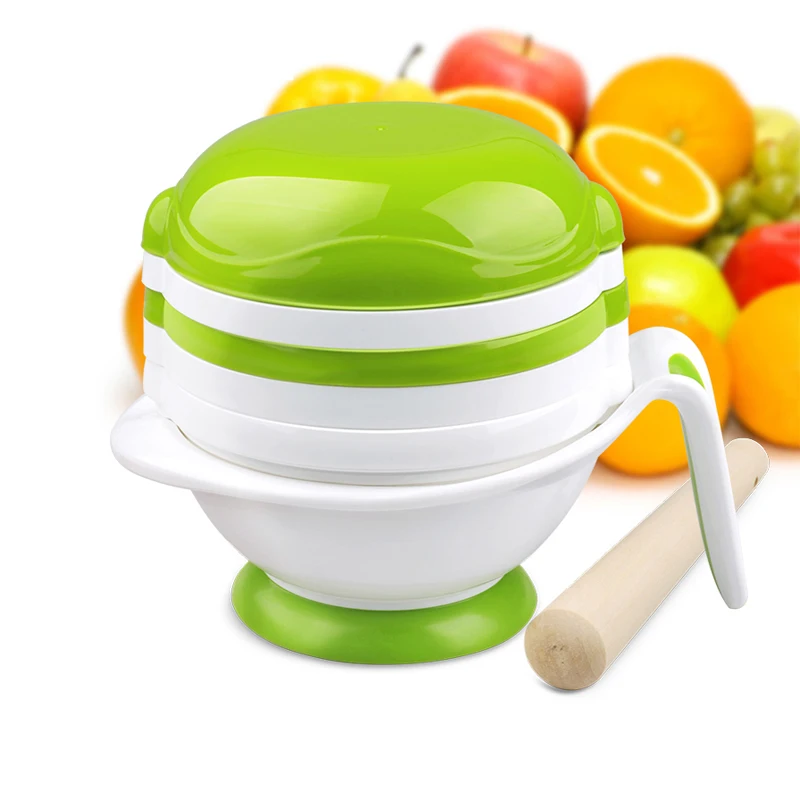 8 in 1 Set Baby Food Mill Feeding Grinding Bowl Infant Handmade