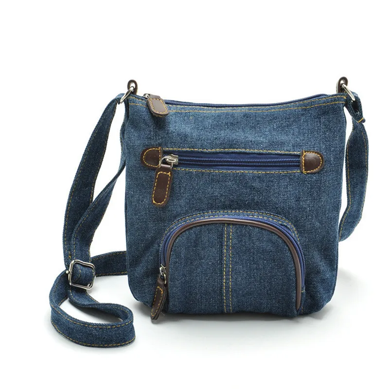 Fashion blue denim shoulder bags women handbag classical European Women