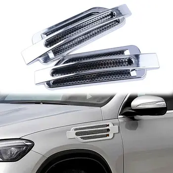 

Side Vent Decorative Sticker Car Bonnet Air Intake Flow Side Fender Vent Hood Scoop Door Cover 1 Pair