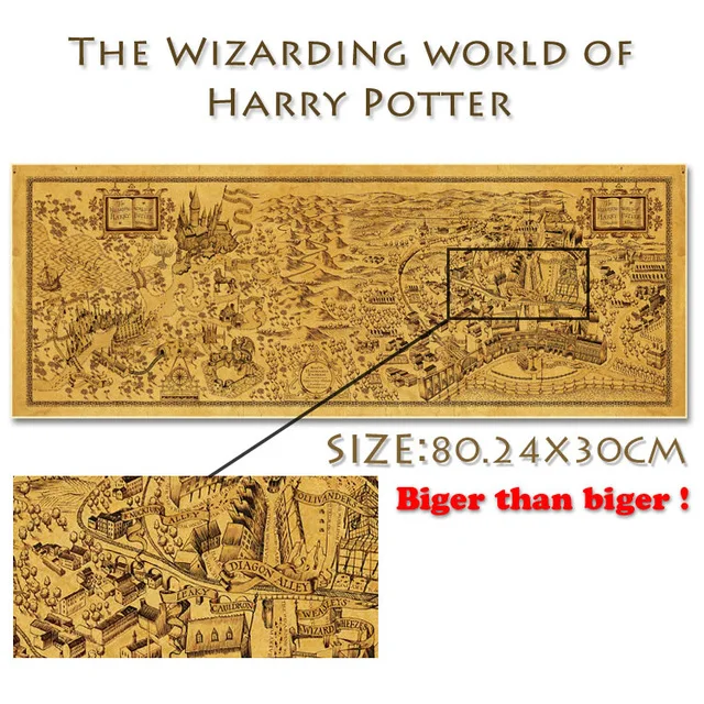 Buy Harry potter map The Marauder's Map poster vintage