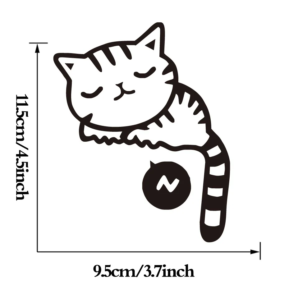 DCTOP Lucu Lucu Hitam Tidur Cat Beralih Stiker Decal Wallpaper