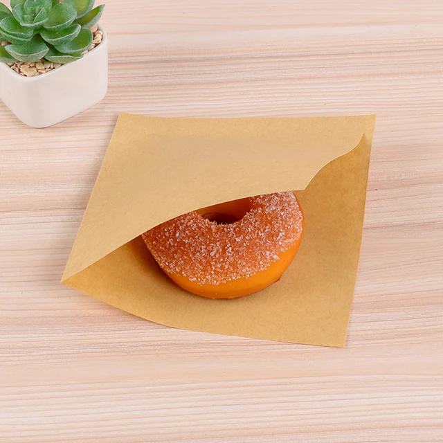 100 個 15 15 センチメートル三角クラフト紙袋ドーナツサンドイッチバッグパン屋のパン食品包装袋ホワイトブラウンカスタマイズ Gift Bags Wrapping Supplies Aliexpress