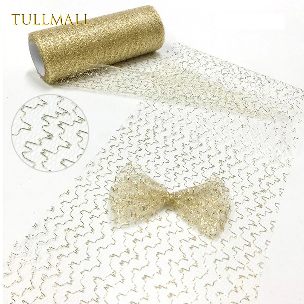 TULLMALL 10 ярдов 15 см украшение Тюль рулоны золото C настольная дорожка Детские
