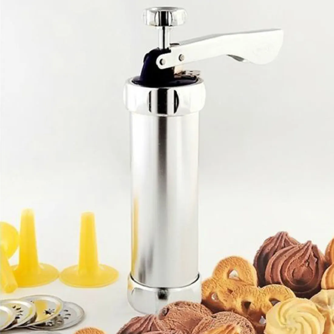 

24pcs Decorating machine set biscuit pressing cutter stainless steel barrel extrusion baking tool kitchen tool baking tray cake