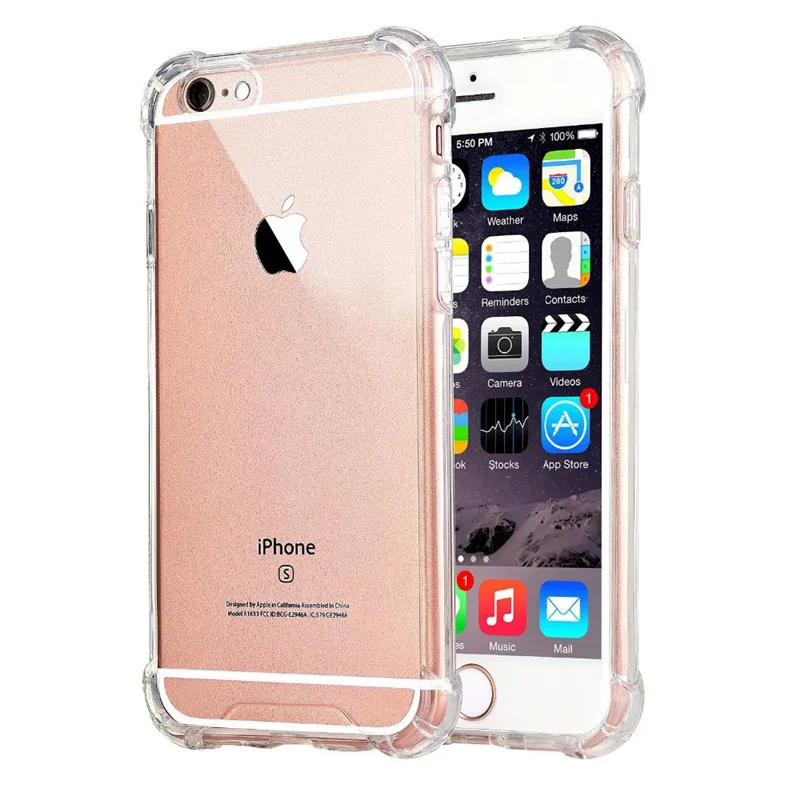 

For iPhone 6 6s Plus 7 7Plus 8Plus Phone Case Soft TPU Clear Anti Shock Cover for iPhone X Case Corners Protection for iPhone 7