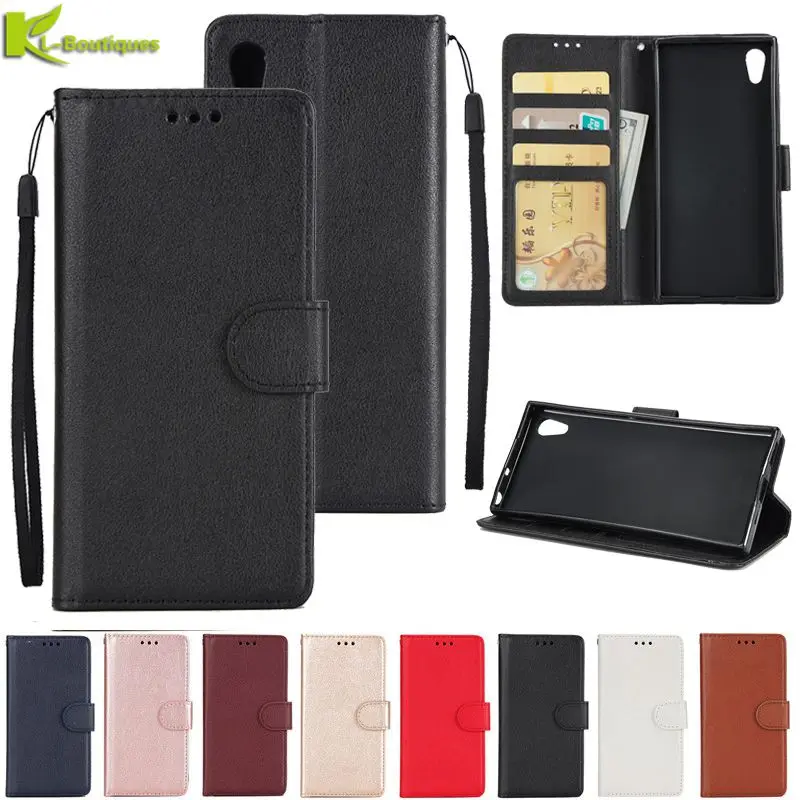 

Leather Case on For Coque Sony Xperia XA1 XA2 Ultra XZ XZ2 Compact L2 Case Cover Classic Style Flip Wallet Phone Cases Women Men