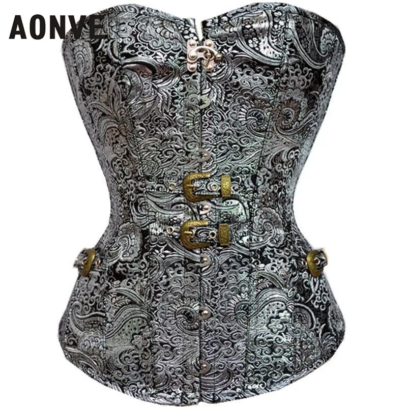AONVE Steampunk Corset Sexy Gothic Clothing Vintage Waist Trainer Modeling Strap Lace up Bustiers Retro Button Korselet AONVE Steampunk Corset Sexy Gothic Clothing Vintage Waist Trainer Modeling Strap Lace up Bustiers Retro Button Korselet