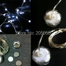 Micro 2 м 20LED Погружные Цветочные светодиодные свечи ультра-тонкий медным проводом Гирлянда для Валентина Рождество Свадебный декор-белый
