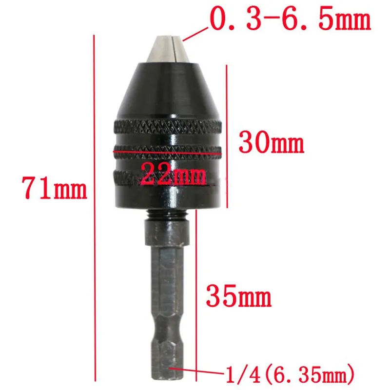 0,3-6,5 мм Мини быстросменный патрон шестигранный хвостовик адаптер Черный мульти дрель не электрическая Биты диаметр быстрорежущие стальные фрезы
