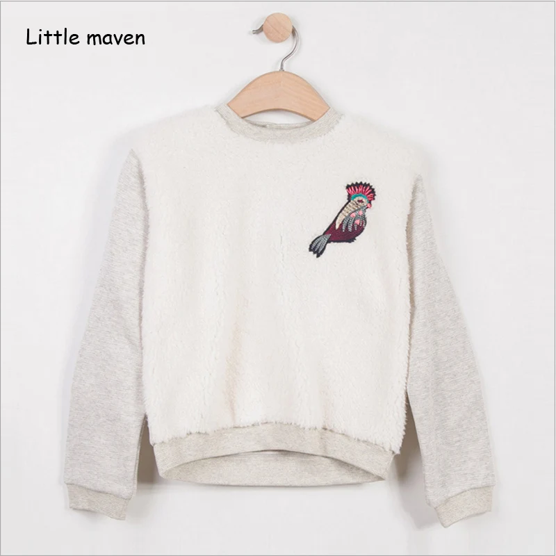 Little maven/2018 Новинка осени для девочек брендовая одежда Детские толстовки и кофты для девочек кролик печати с капюшоном флис V0081