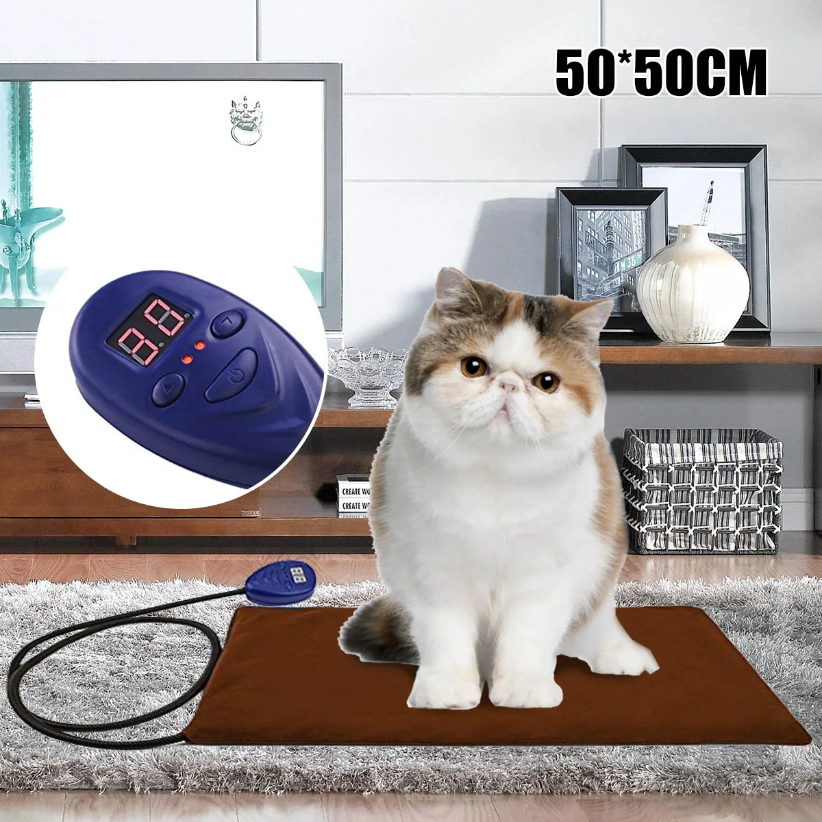 

Electric Heating Pads Pet Cats Dogs Kitty Heated Mat Warming Blanket Mat Winter Warm Pad for Home Sofa Cover Cushion Carpet