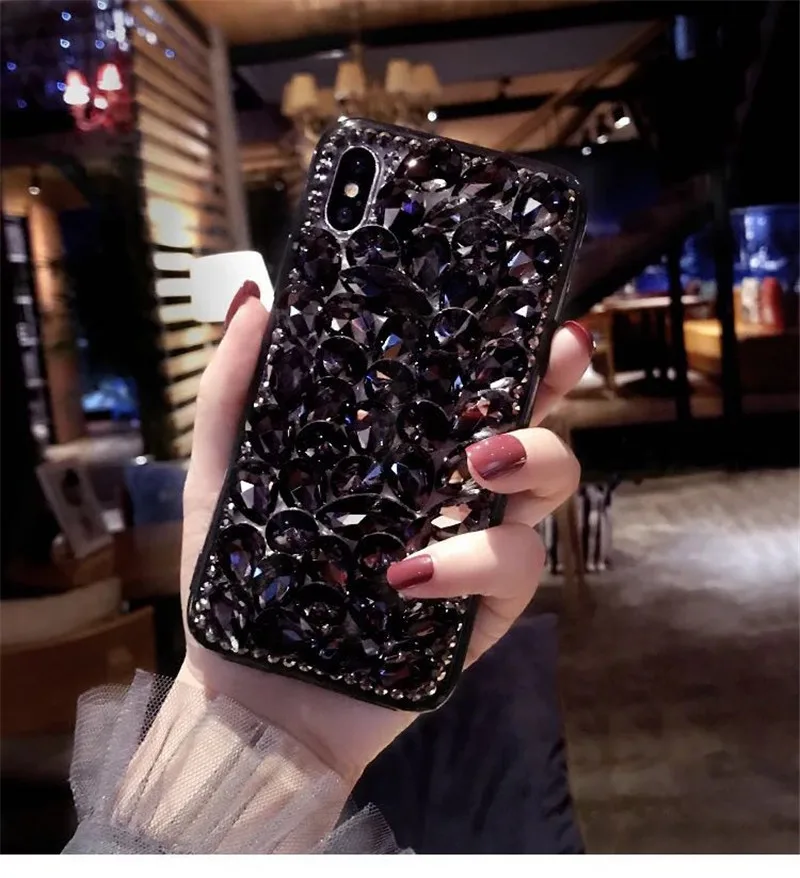 Чехол со стразами роскошный женский чехол и камнями для Samsung S7 S6 edge S8 S9 S10 Plus Note5 8 9