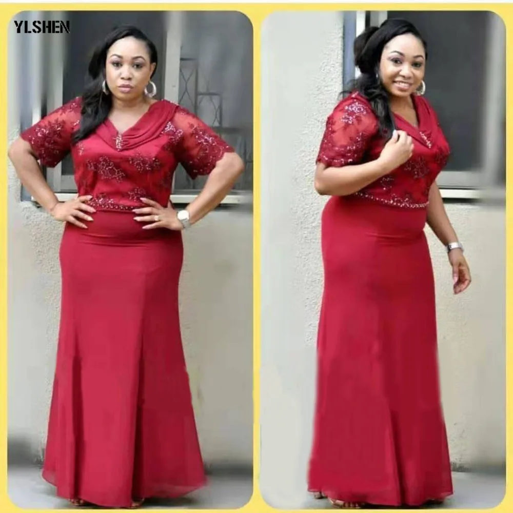 New African Dresses for Women Dashiki Lace Embroidered Beaded African Gown Dress Clothes Bazin Riche Sexy Slim Long Africa Dress 001