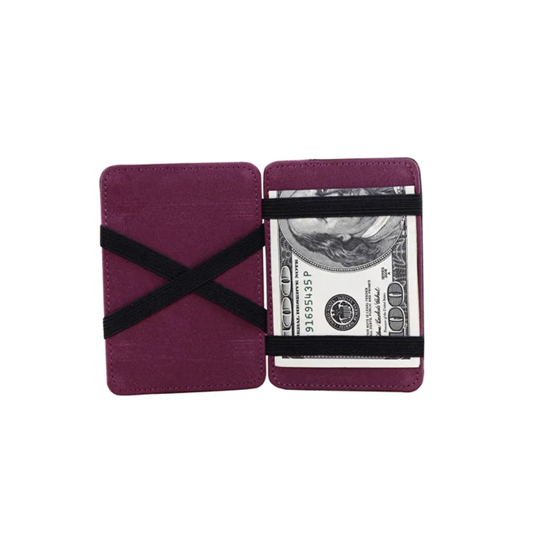 Мужской мини портативный нейтральный шлифовальный магический двойной кожаный бумажник держатель для карт кошелек для кредитных карт
