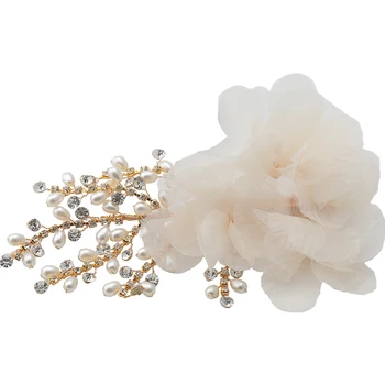 

New Mori elegant Short crepe flower barrette Bride's Headdress hair ornament wedding