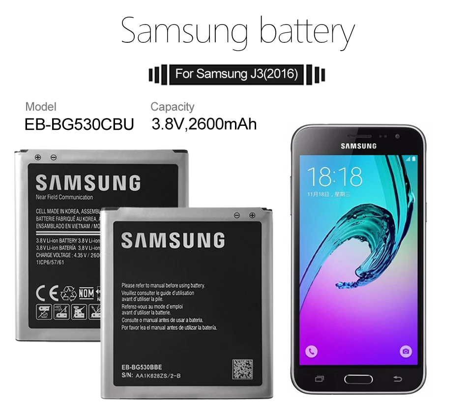 SAMSUNG EB-BG530CBU EB-BG530BBE аккумулятор для телефона Galaxy Grand Prime J3 EB-BG531BBE G5308W G530 G531F G530H G530F