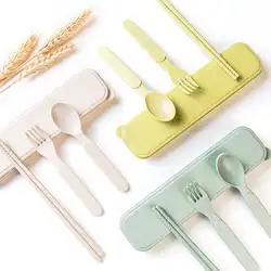 Детские ложки палочки для еды набор вилок чехол для хранения детская посуда для кормления детская посуда
