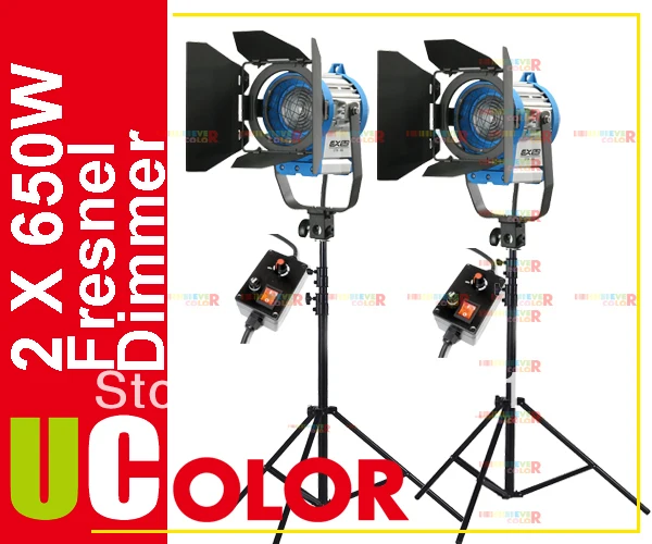 

Nicefoto 2 x 650W Studio Fresnel Tungsten With Dimmer Video Spot light Light Kit Lighting