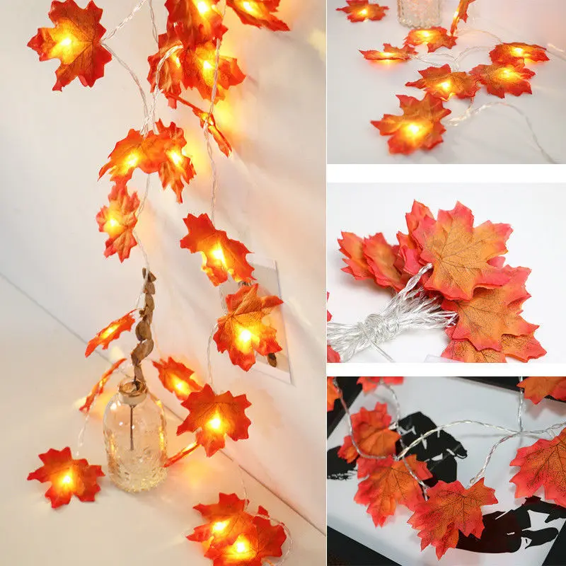 

1.5M 10LED 3M 20LED Maple Leaves LED String Light Fairy Light Xmas Party Home Garden Stair Railing Decor Lighting Battery Power