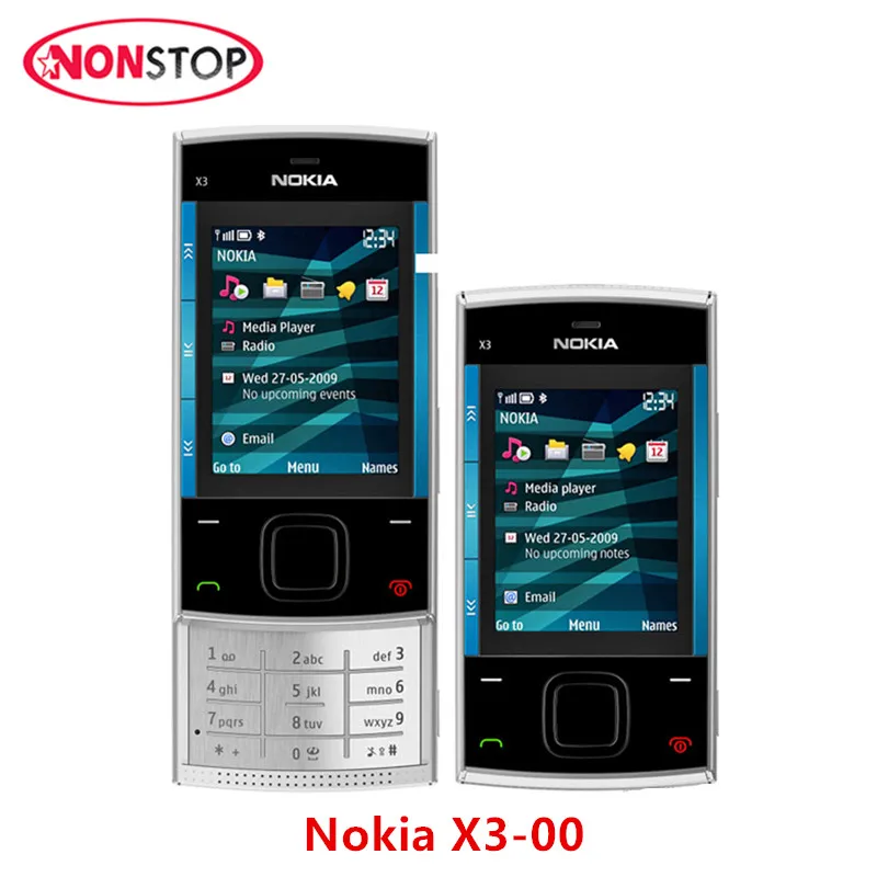 

Original Unlocked Refurbished Nokia X3 Mobile Phone X3-00 Bluetooth 3.2MP MP3 Player Slider Cellphone