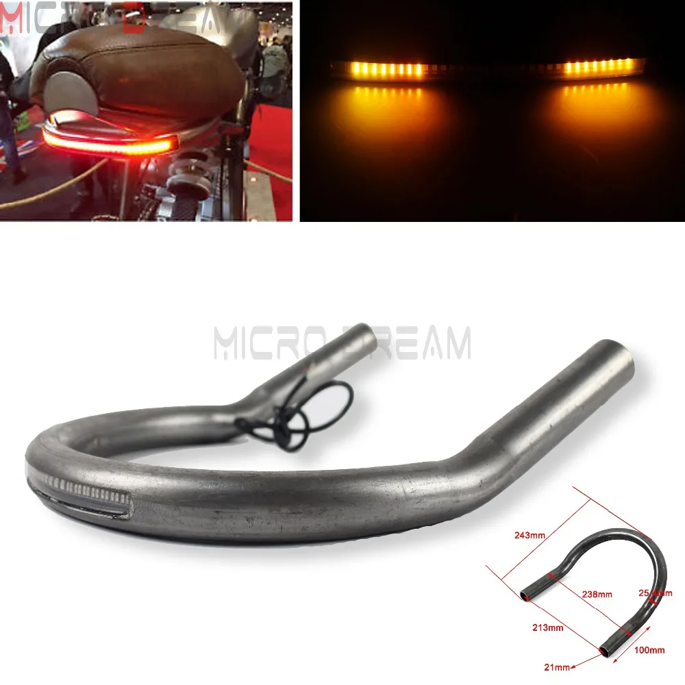 

Retro Cafe Racer LED Rear Frame Seat Hoop 25.4mm /1" Tube Upswept Loop Motorcycles Universal For Kawasaki Triumoh Ducati XS650