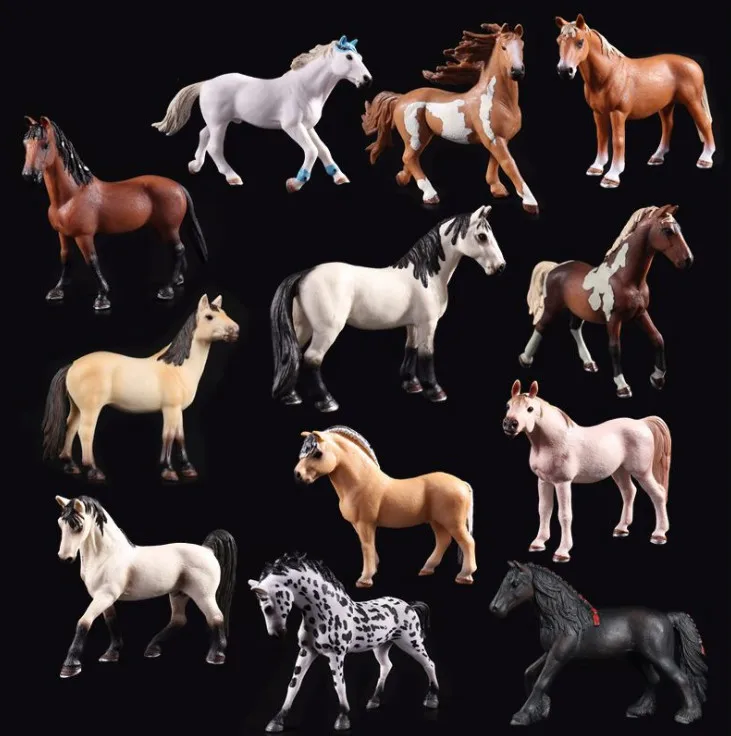 

Various of Wild animal model solid simulation children's toys optional horse white horse purebred horse black horse