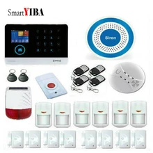 SmartYIBA WIFI 3G GPRS Burglar Alarm System APP Control Remote Monitor Controlling with Solar Power Siren Smoke Fire Sensor