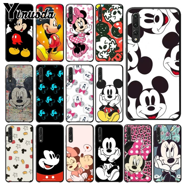 

Yinuoda Mickey Mouse ears Smart Cover Black Soft Shell Phone Case For huawei nova 3i mate20 pro p20lite p20pro mate10lite cases