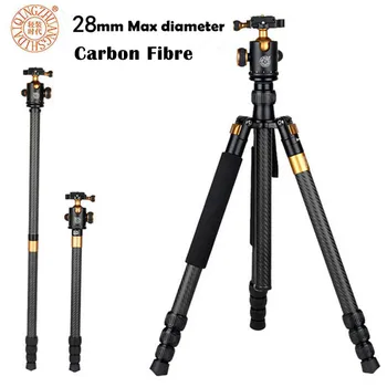 

Professional Carbon Fiber Tripod QZSD Q1088C Monopod With Ball Head For DSLR Camera / Portable Travel Camera Tripod Stand
