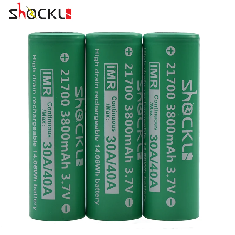 Shockli 21700 3800 mAh перезаряжаемый аккумулятор 3 7 V 40A ток разряда батареи для vaping aegis Capo
