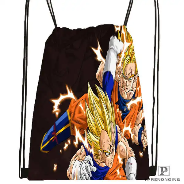 Drawstring Backpack Custom Dragon-Ball-Z-супер-походная сумка на шнурке милый рюкзак для детей(черная спинка) 31x40 см#2018611-2(16 - Цвет: Drawstring Backpack