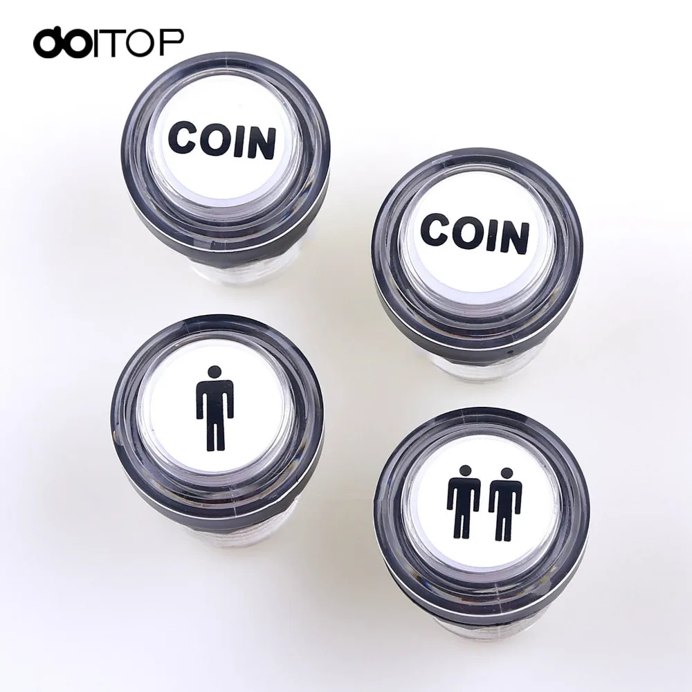 

DOITOP 4 Pcs/Lot Game Console Button Switch 5V LED Illuminated Push Button 1P/2P Player Start Buttons for Arcade Video Games B4