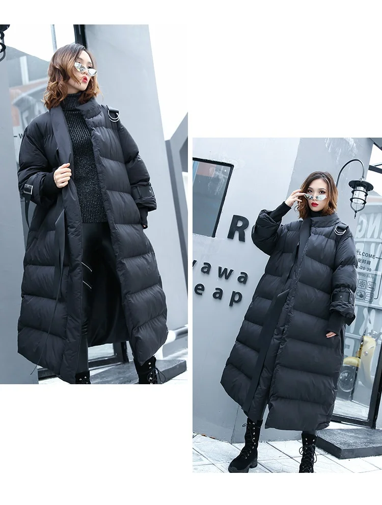 Зимняя женская парка, новинка, Высококачественная Толстая теплая хлопковая куртка, Свободная Женская длинная куртка большого размера, Женское пальто с хлопковой подкладкой A1091
