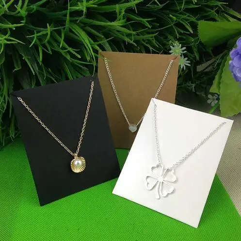 New Hot White 10X8CM Kraft Pendant Card Necklace 1lot=100 card +100 opp bag Blank Jewelry Custom Logo Cost Extra | Дом и сад