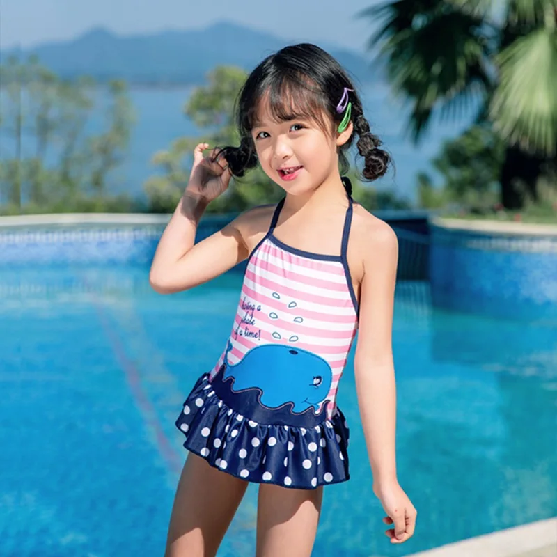 Популярный уютный купальный костюм с бантами для девочек, милый детский купальный костюм с шапочкой для купания, купальный костюм для