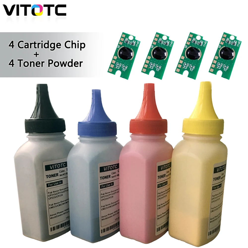 4 цвета в бутылках EA Тонер порошок+ 4 чипа для Xerox Phaser 6000 6000B 6010 Workcentre 6015 6015 в картридж для принтера заправка сброса