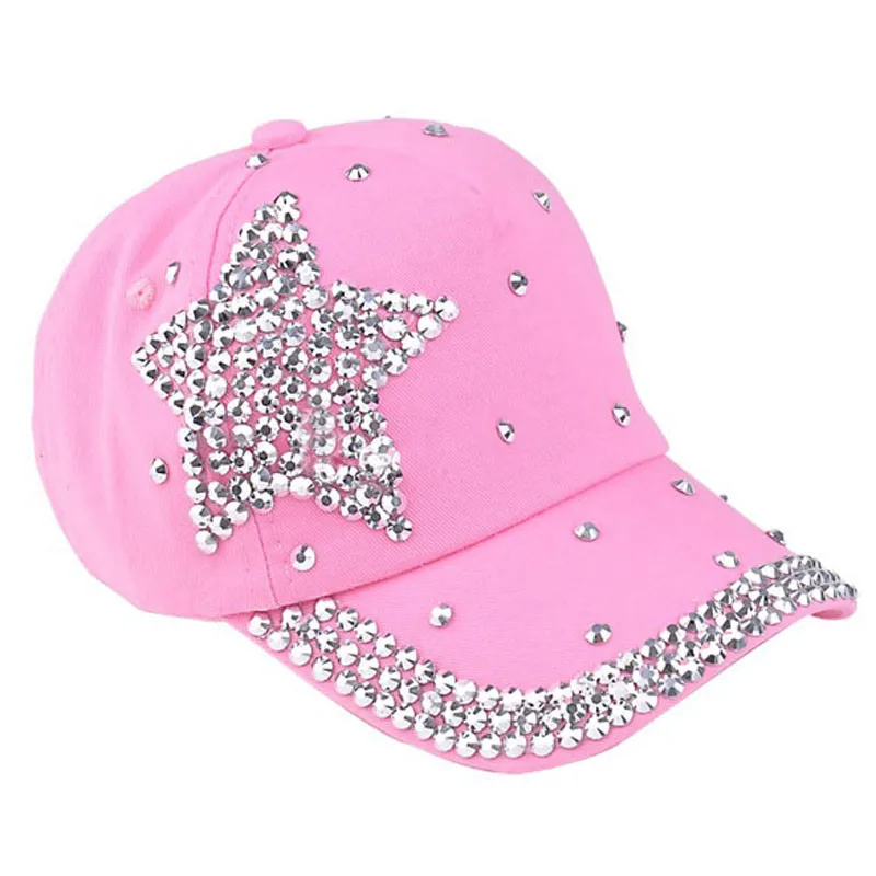 5 Colors Fashion Children Kids Baseball Cap Rhinestone Star Shaped Boy