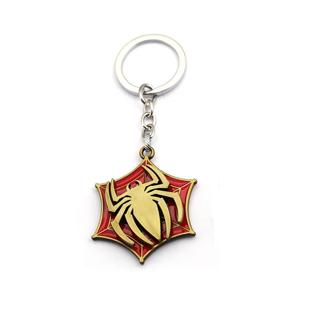 New Spiderman Keychain Venom Metal Rotatable Spider Man Key Chain Ring ...