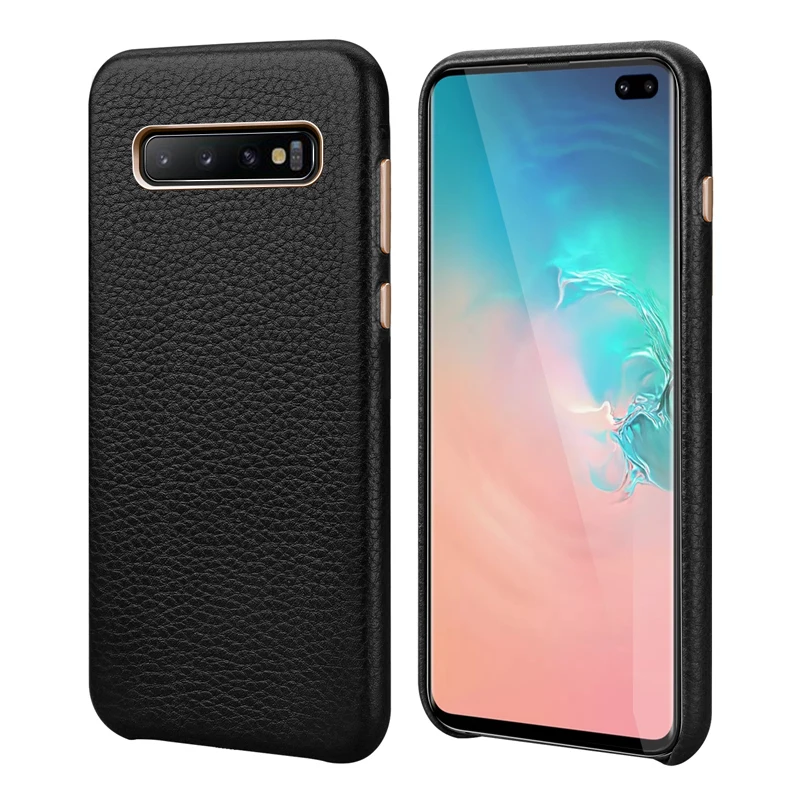 Чехол накладка из натуральной кожи с текстурой личи для Samsung S10|Бамперы| |