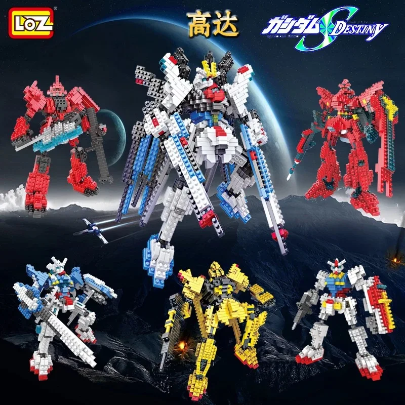 

LOZ 3D Cute Diamond Building Blocks Bricks MOBILE SUIT GUNDAM Robot RX-78-2 Action Figure Education DIY Kid Toys Gift