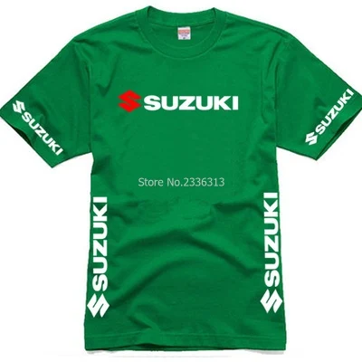Летняя Однотонная футболка S car shop с короткими рукавами, футболка Suzuki, одежда s-xxxl Размер - Цвет: Зеленый