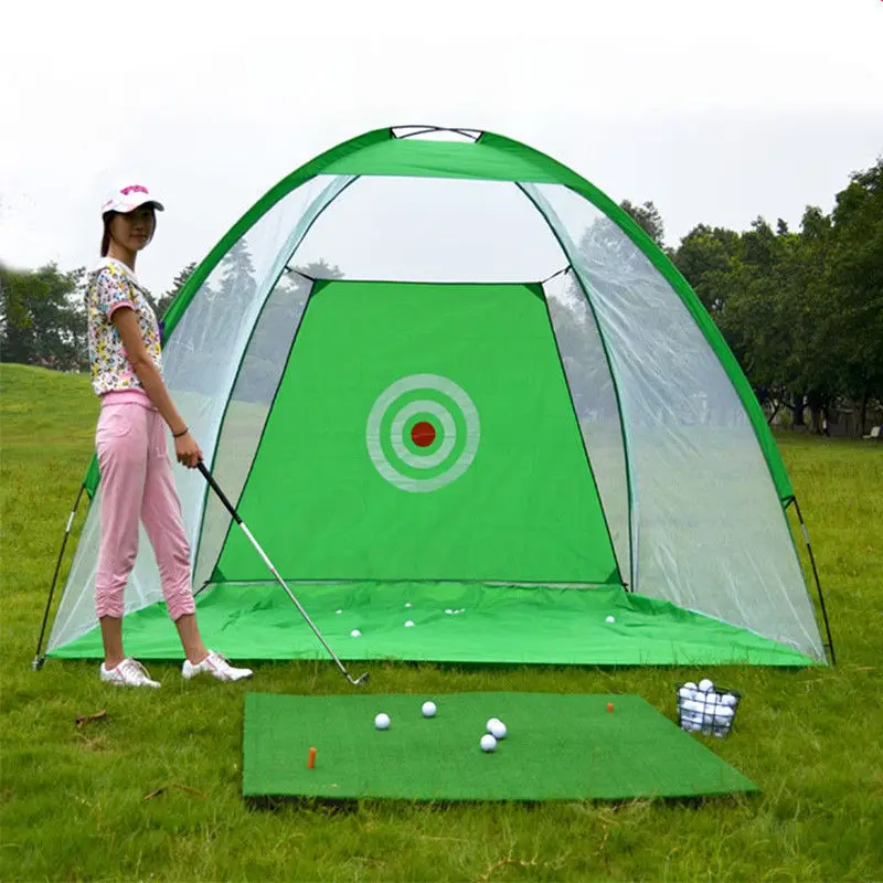 XC LOHAS Golf Training Aids Indoor/Outdoor Foldable Golf Hitting Cage Garden Grassland Golf Practice Net 200x120x135cm 