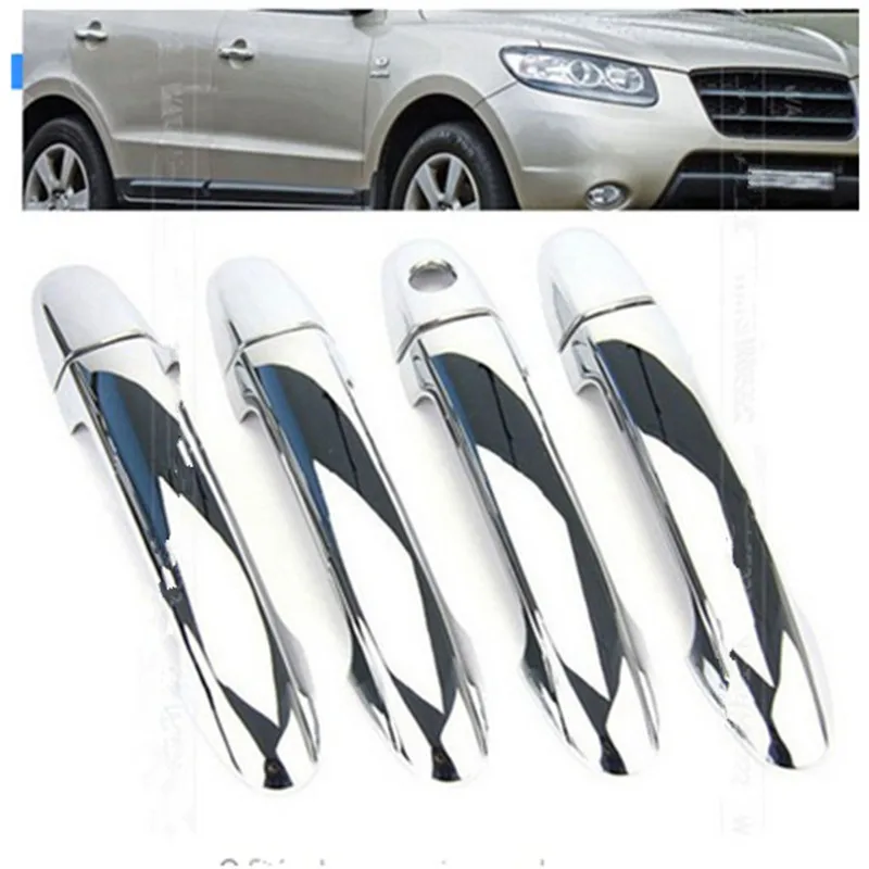 

Car styling ACCESSORIES FIT FOR 2007-2012 HYUNDAI SANTA FE (CM) CHROME SIDE DOOR HANDLE BAR COVER CATCH TRIM MOLDING