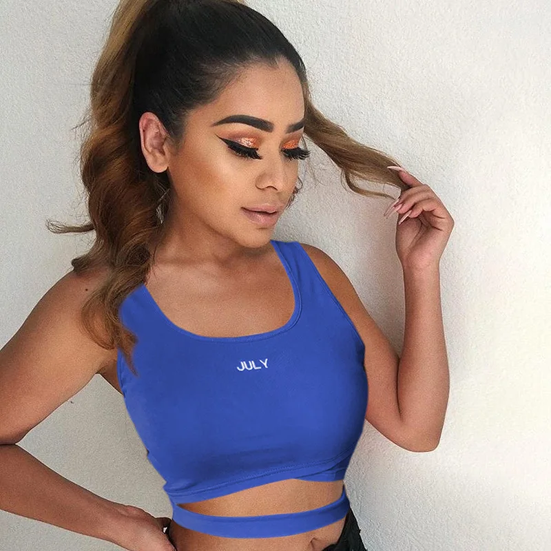 

2019 Sexy Cut Hollow Out Letter Print Sportswear Tanks Women Slim Yogaings GYMs Cropped Tops Vest Party Club Tube Bralette Camis
