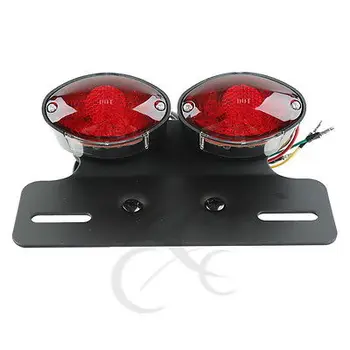 

Motorcycle Cat Eye LED Brake License Plate Bracket Taillight With Turn Signals For Universal