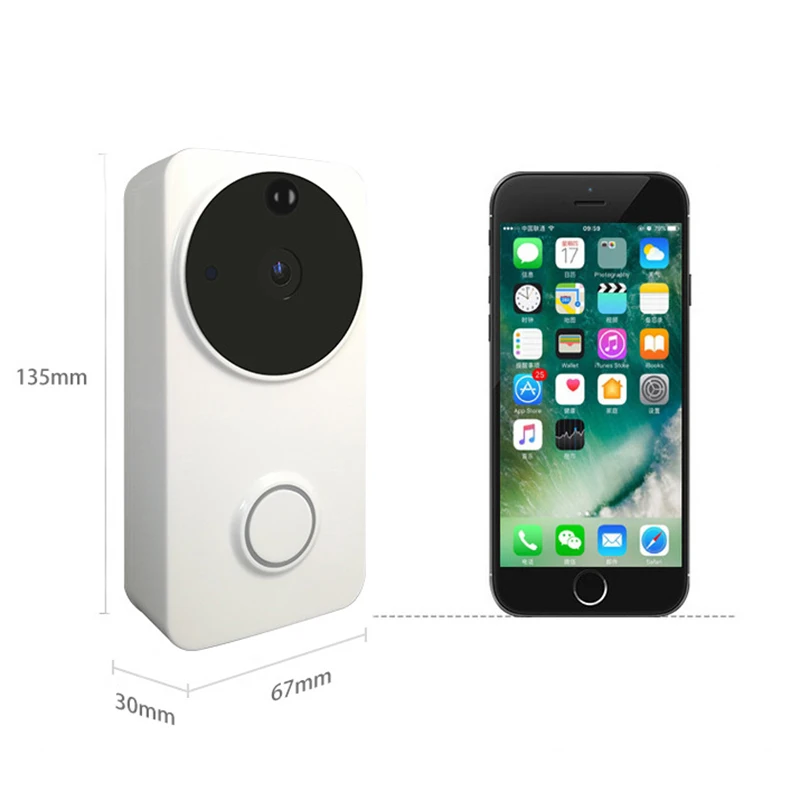 Hd 720P Wireless Two Way Intercom Visual Doorbell Wifi Doorbell Camera Pir Motion Detection Night View Video Smart System #8