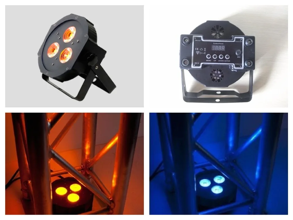 10 шт./лот ADJ led par плоский свет 3x9 Вт RGB 3 в 1 IEC slim 38 дискотека клуба ночного
