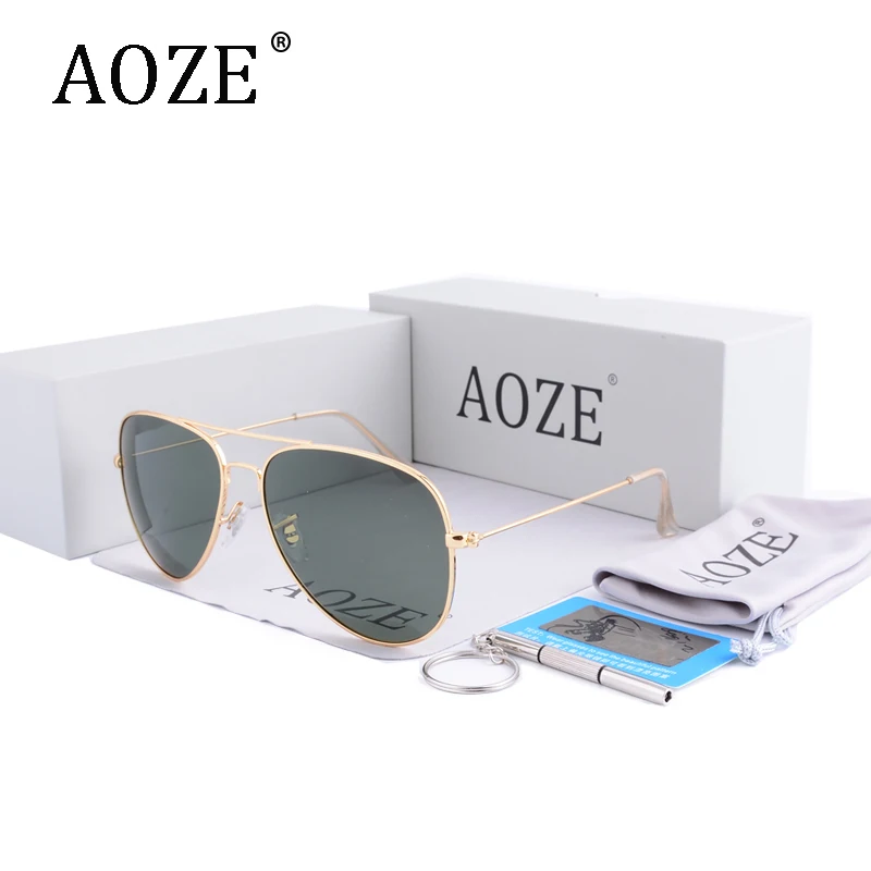 

AOZE Luxury Brand Design men women driving Polarized lenses sunglasses 60mm Gafas Mirror oculos G15 eyeglasses with box case