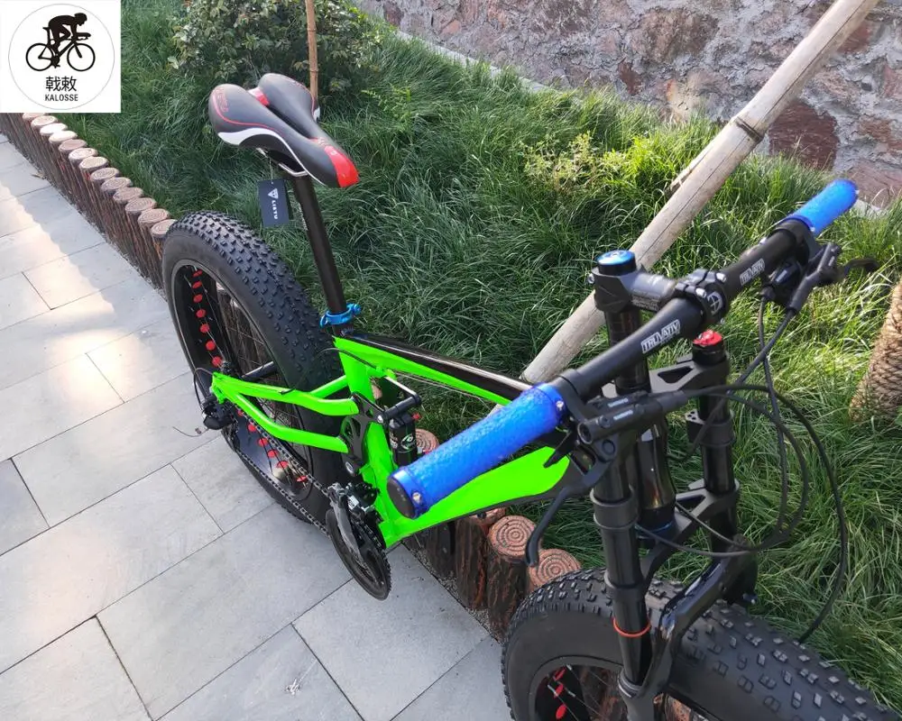 Cheap Kalosse 100mm rims DNM 165mm travel   Full suspension beach  bike   bicicleta bike  27 speed  fat   bicycle 5
